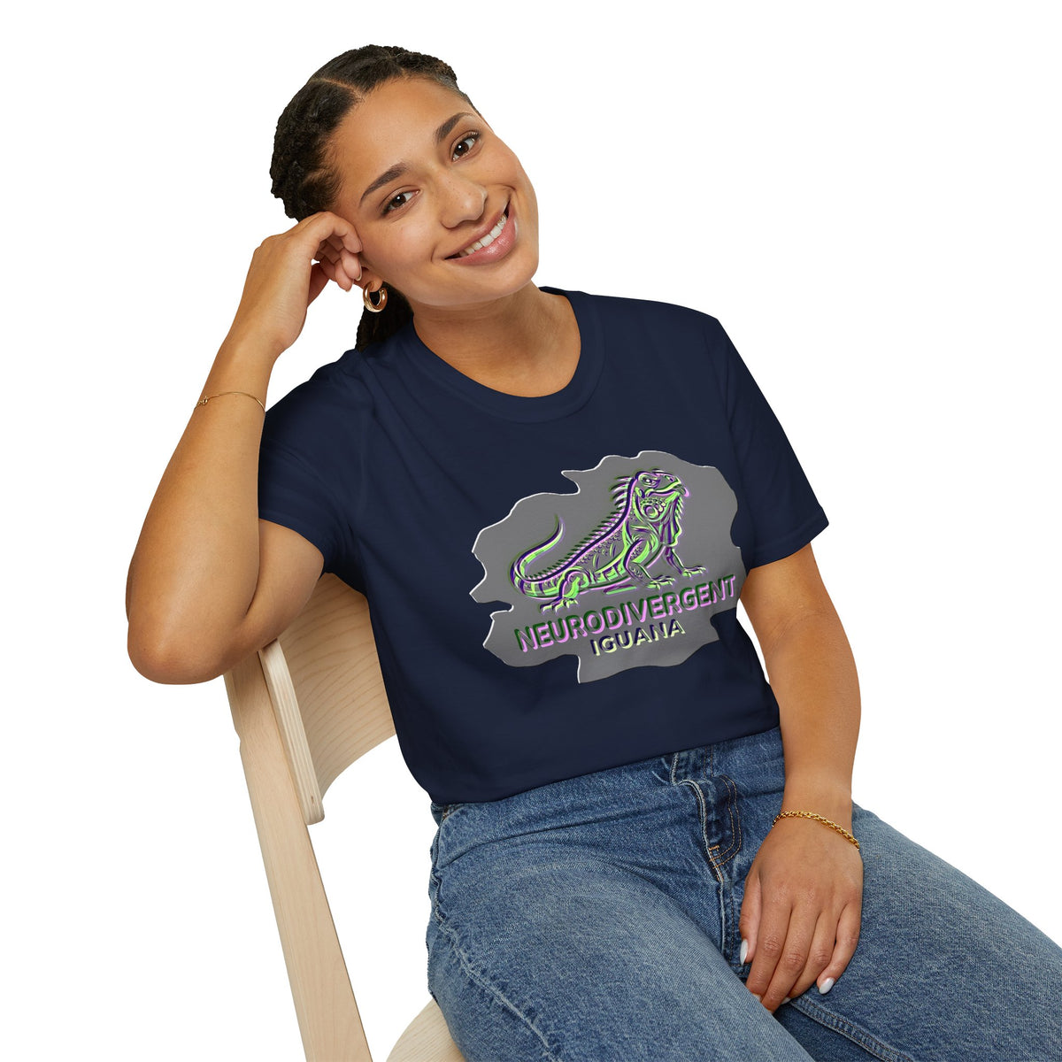 Neurodivergent Iguana T-Shirt — Colorful Pride lizard design