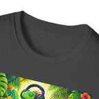 Autism Awareness T-Shirt — 'I Love Music, I Hear Headphones' Floral Design