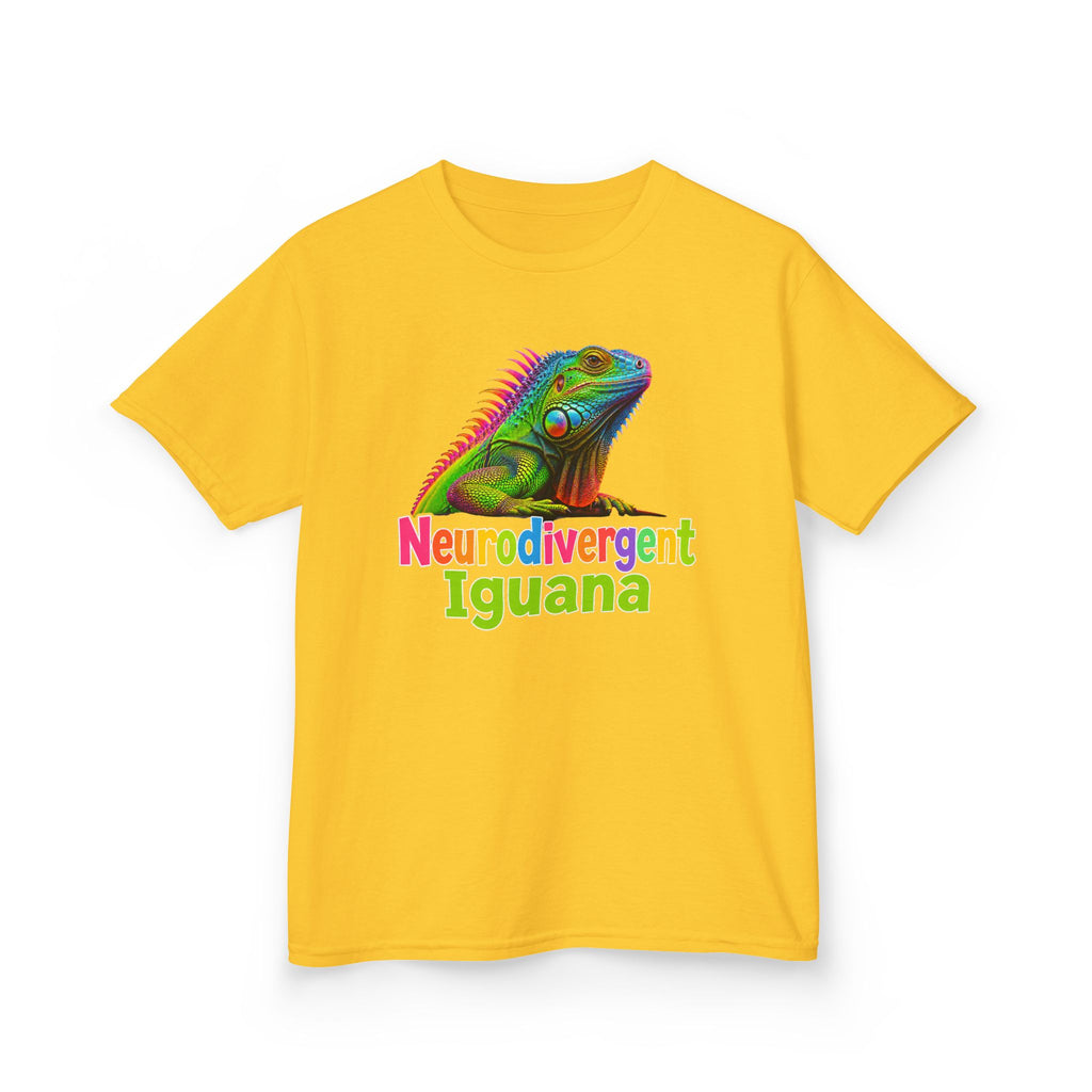 Kids T‑Shirt — Colorful "Neurodivergent Iguana" Graphic Tee
