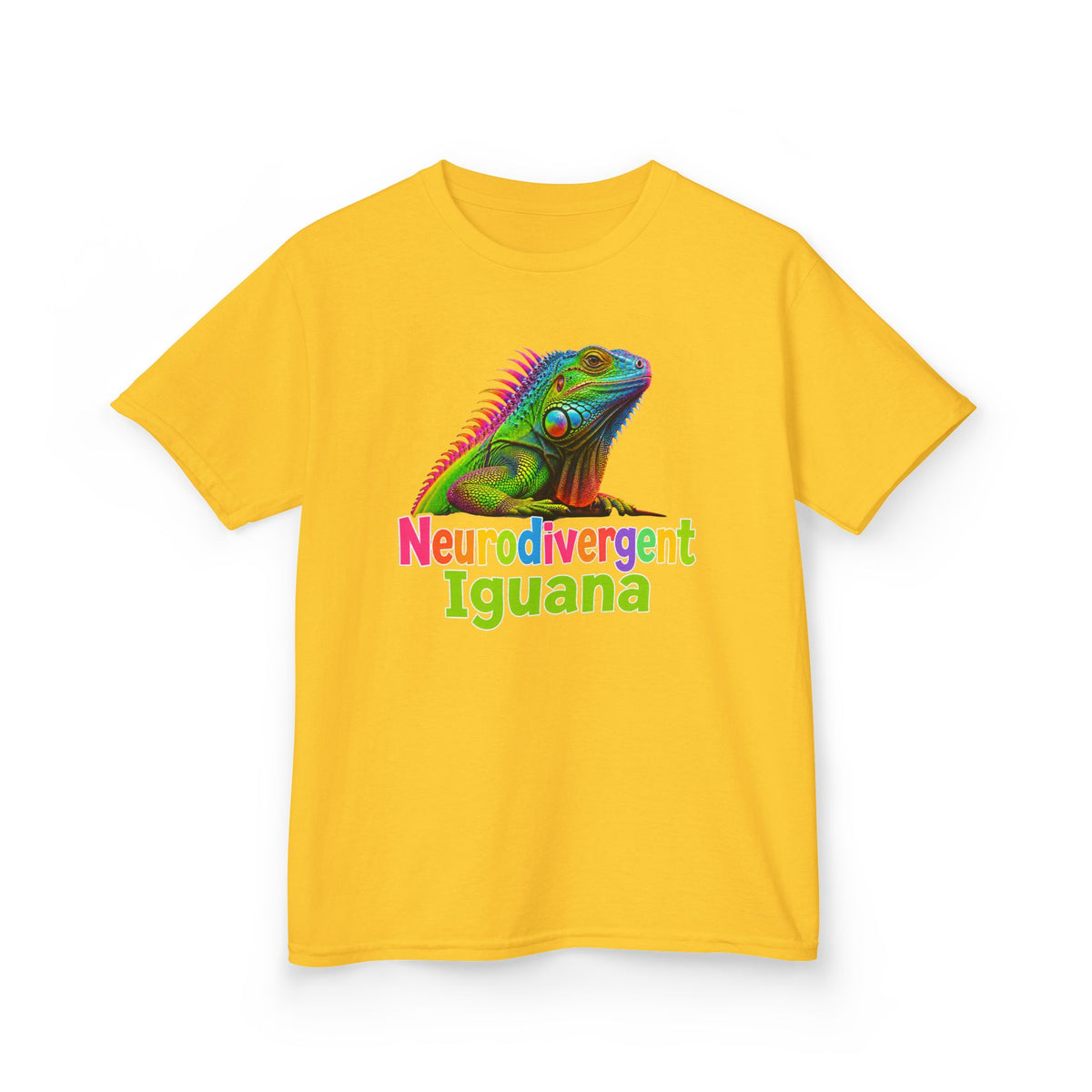Kids T‑Shirt — Colorful "Neurodivergent Iguana" Graphic Tee