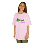Kids Tee — Neon Green & Purple Iguana Graphic “Fluorescent Iguana”