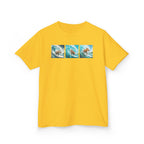 Kids Surfing Waves Tee — Triple Wave Surfboard Graphic Kids T‑Shirt