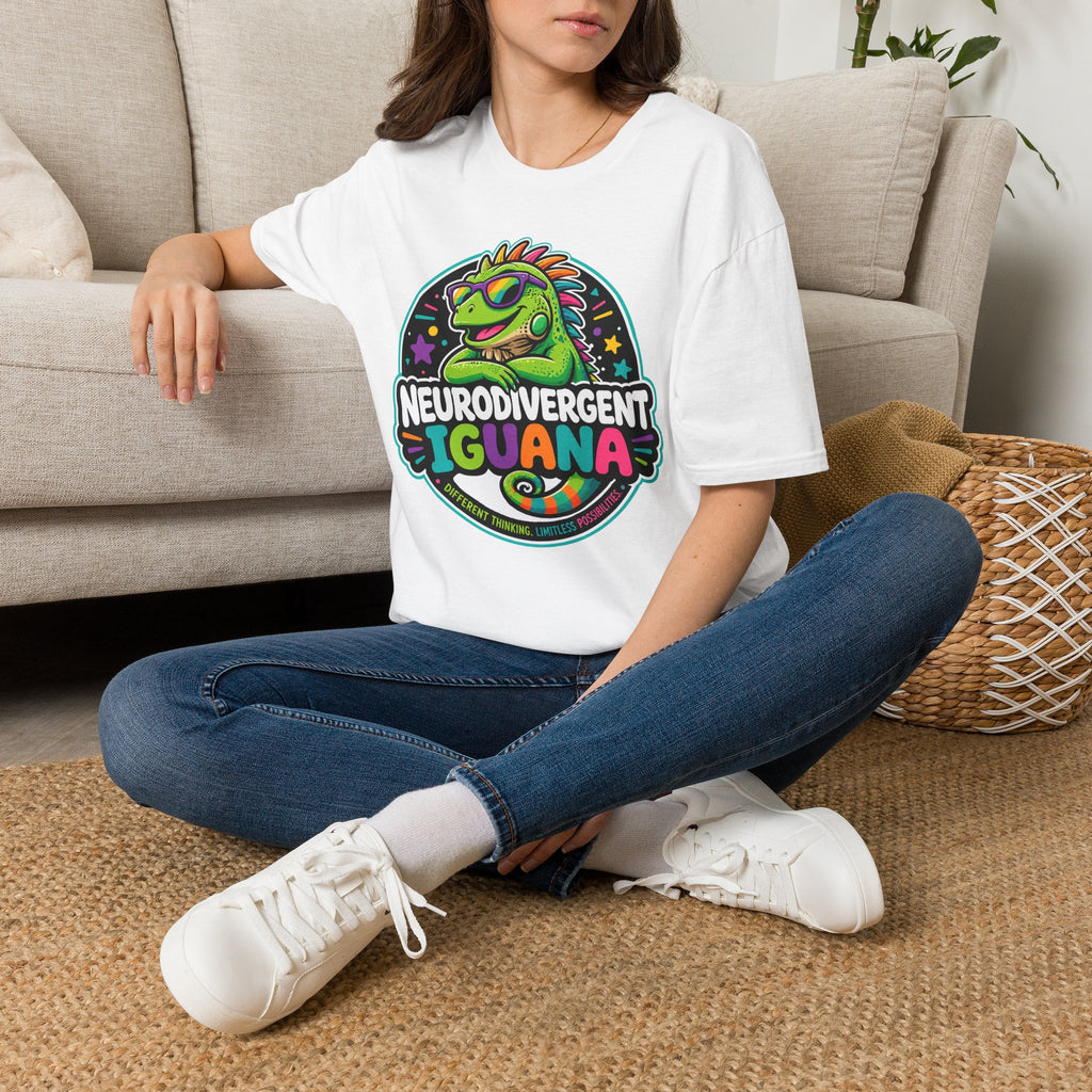 Neurodivergent Iguana T-Shirt — Colorful Pride Graphic Tee