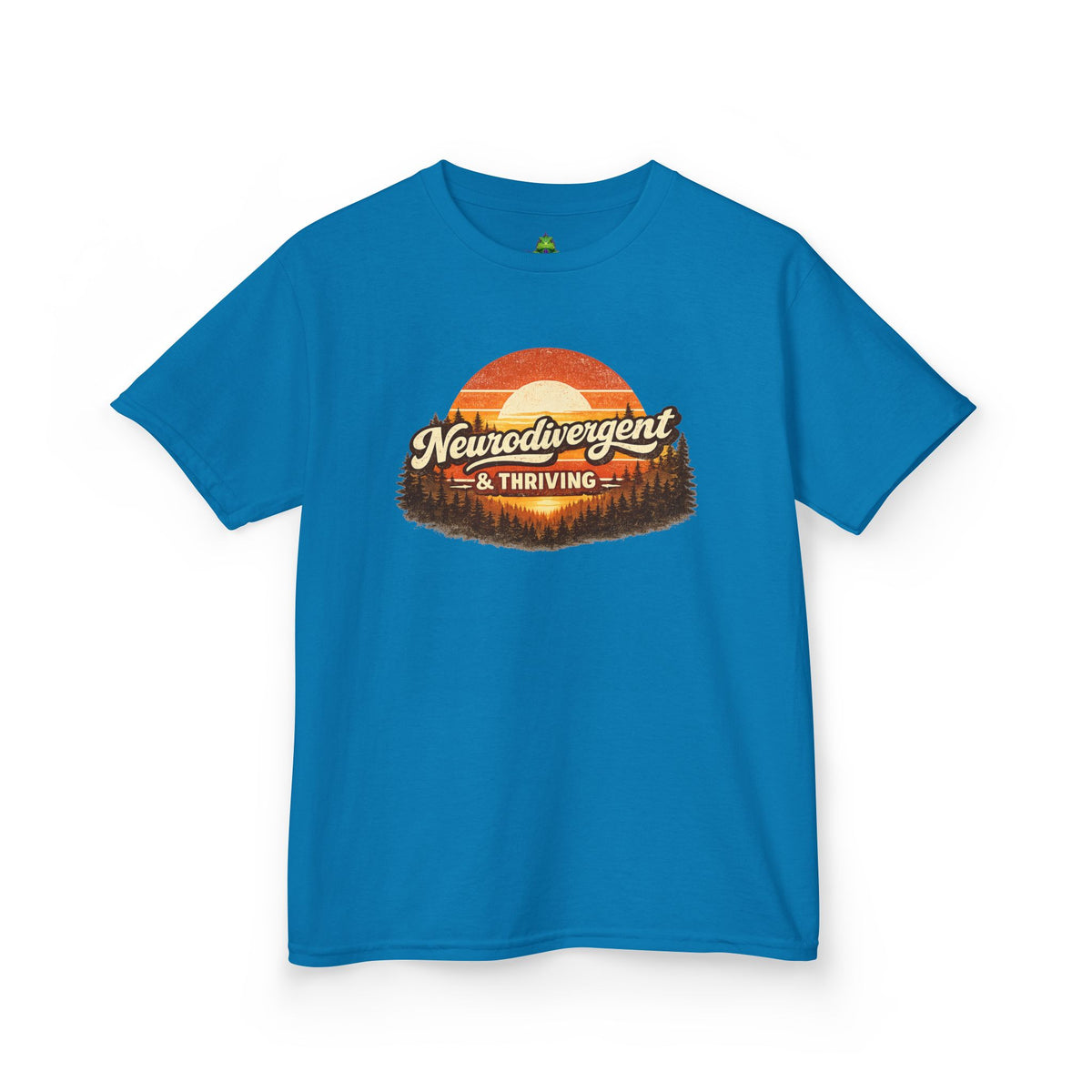 Kids T-Shirt — "Neurodivergent & Thriving" Retro Sunset Design