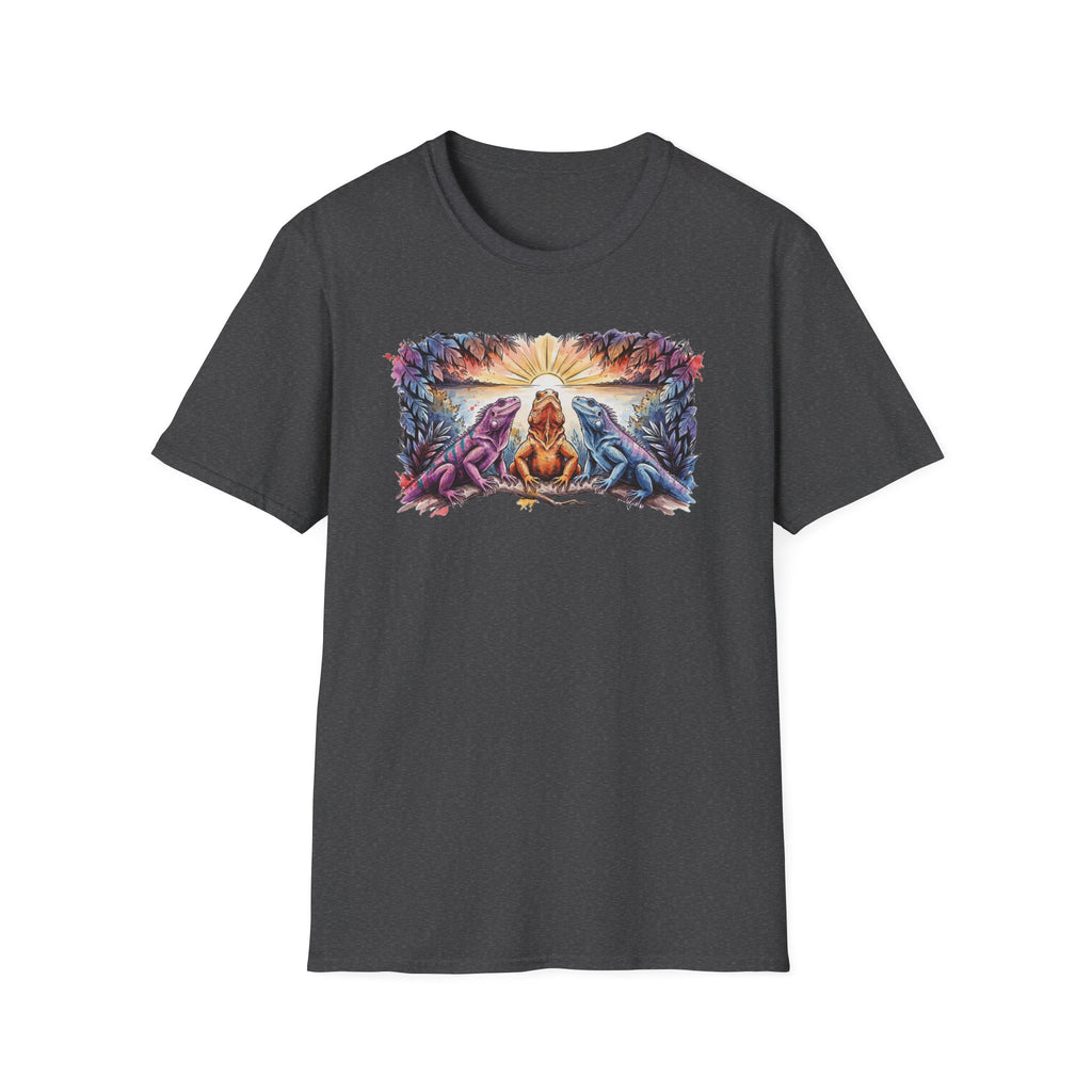 Tres iguanas T-Shirt — Sunrise Tribal Animal Harmony Tee