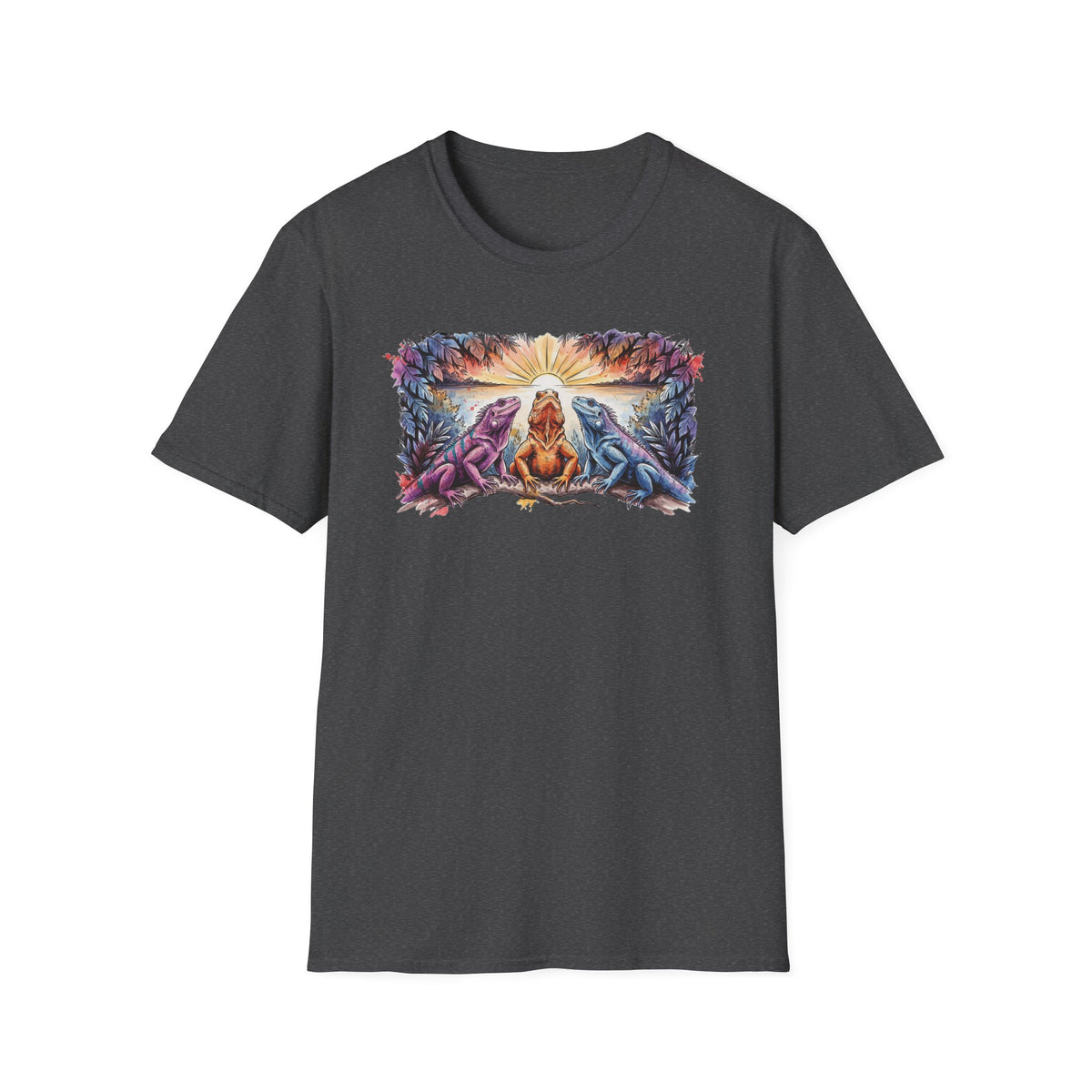 Tres iguanas T-Shirt — Sunrise Tribal Animal Harmony Tee