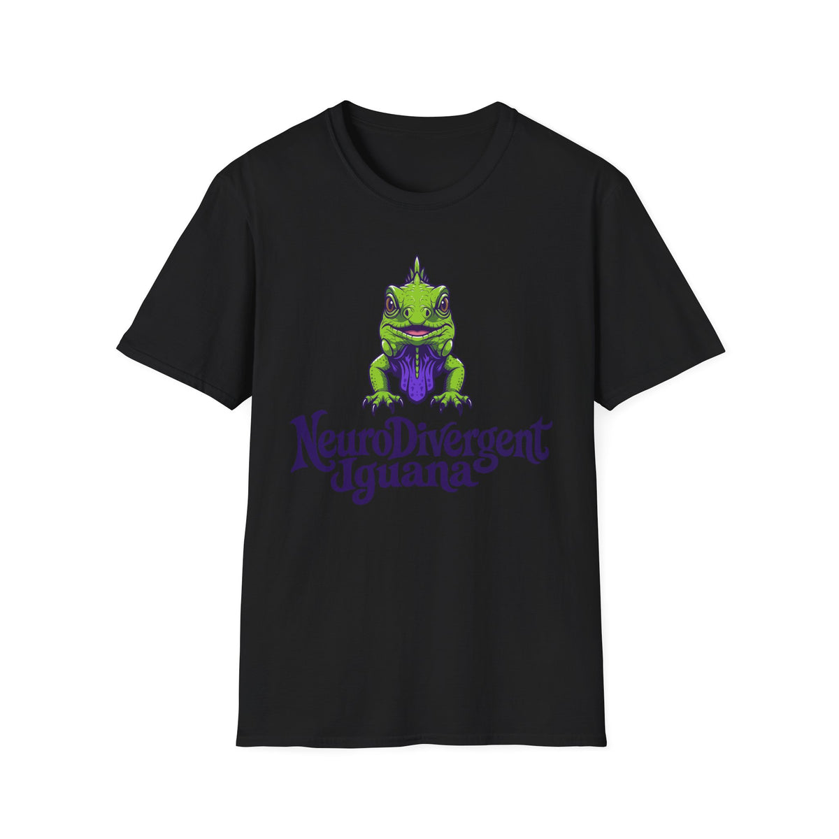 NeuroDivergent Iguana T-Shirt — Green Lizard Graphic Tee