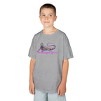 Kids Tee — Neon Green & Purple Iguana Graphic “Fluorescent Iguana”
