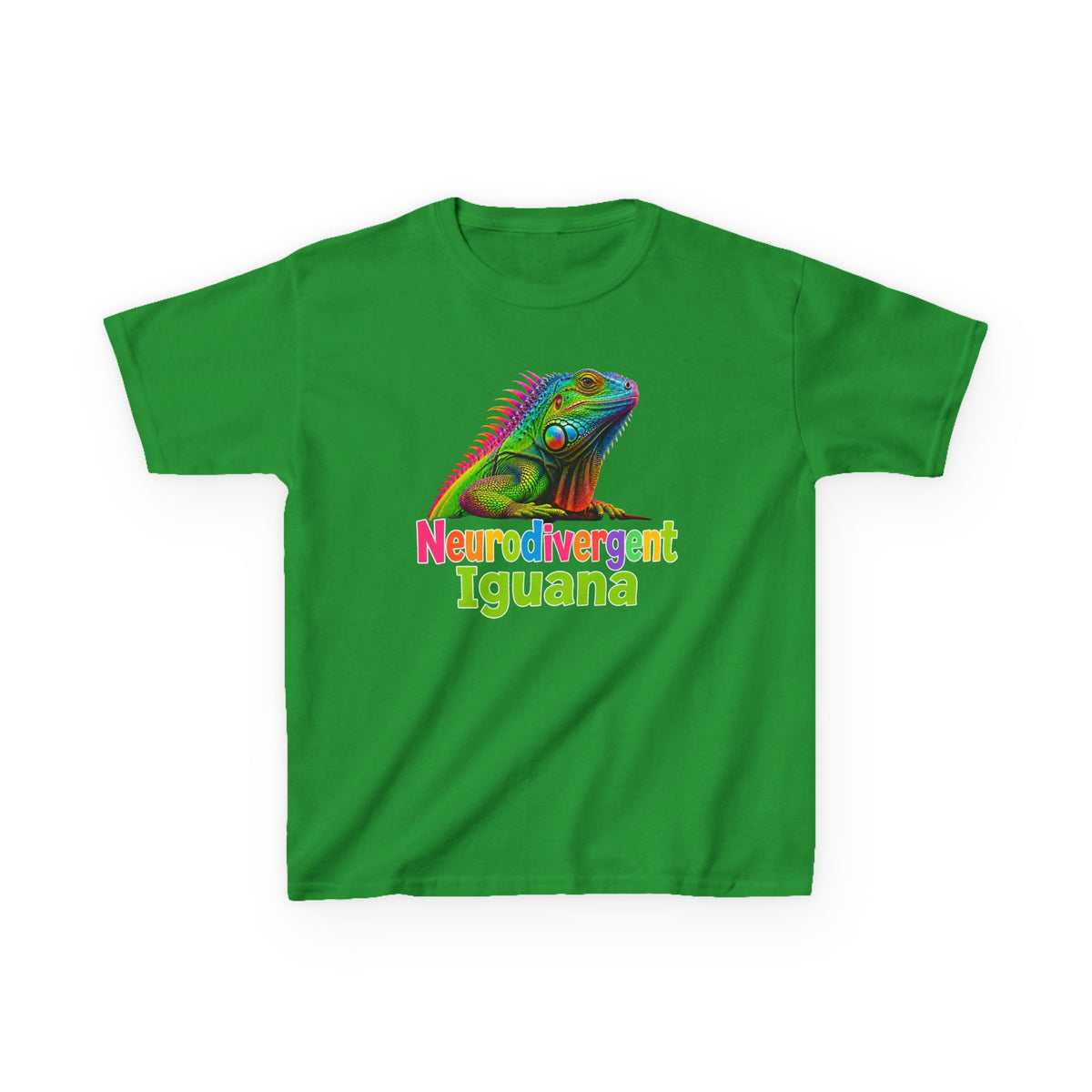 Kids T‑Shirt — Colorful "Neurodivergent Iguana" Graphic Tee