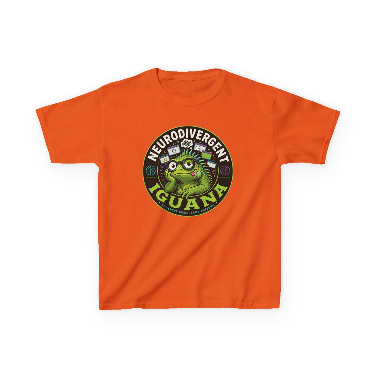 Kids T‑Shirt — "Neurodivergent Iguana" Graphic Tee