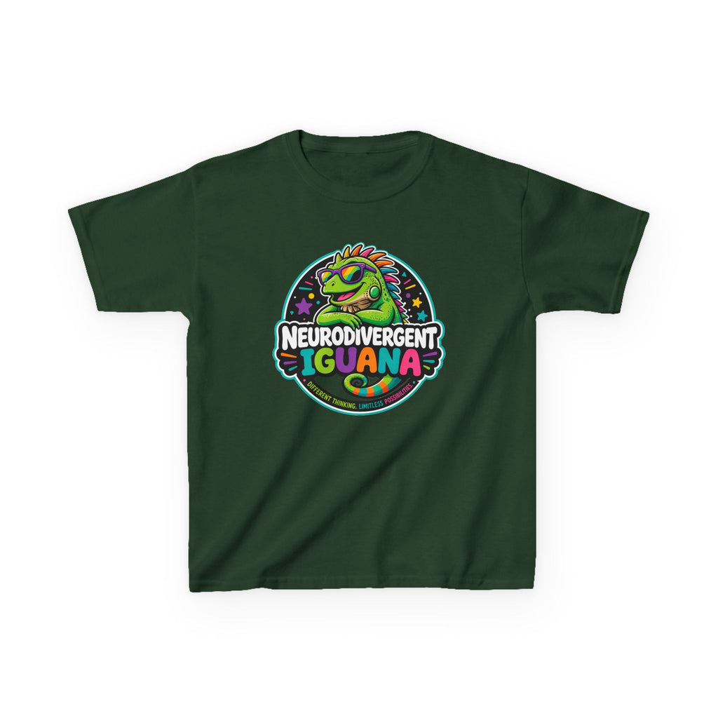 Kids T‑Shirt — "Neurodivergent Iguana" Colorful Pride Tee