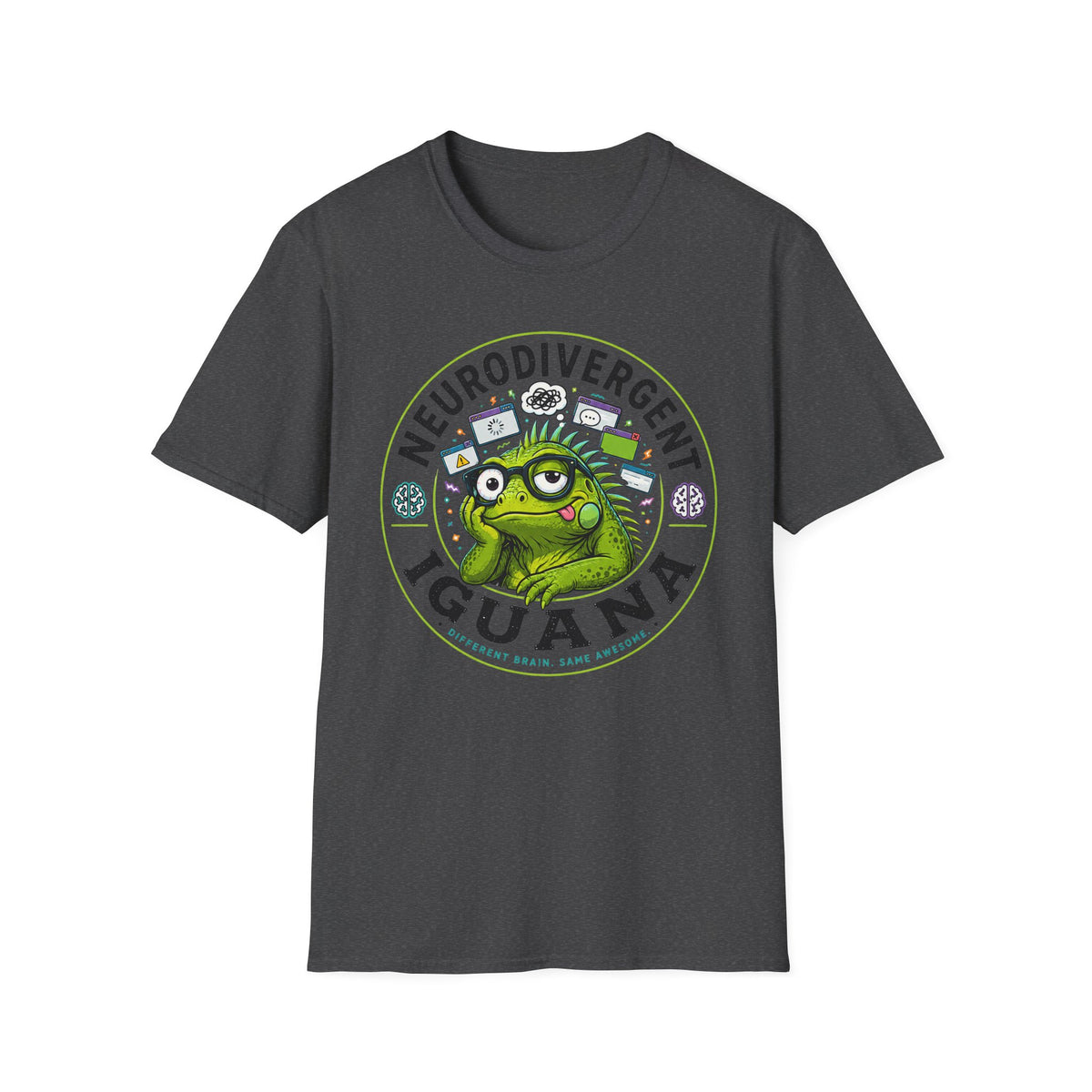 Neurodivergent Iguana T-Shirt — Cute Pride Neurodiversity Tee