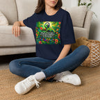 Autism Awareness T-Shirt — 'I Love Music, I Hear Headphones' Floral Design