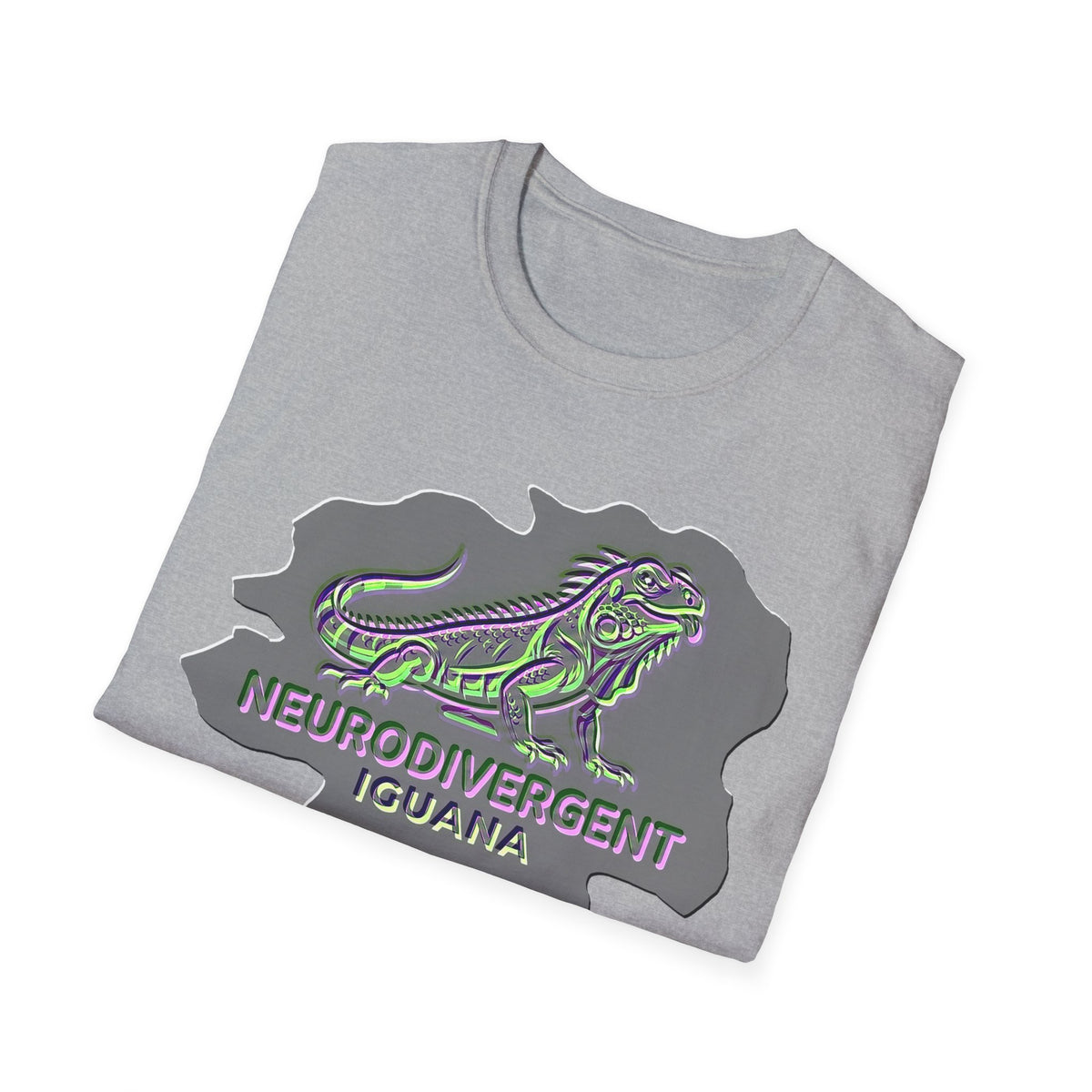 Neurodivergent Iguana T-Shirt — Colorful Pride lizard design
