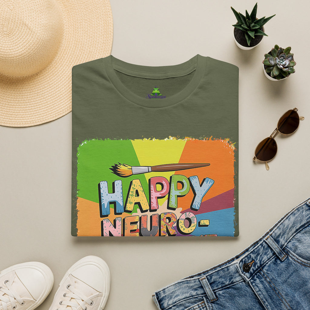 Happy Neurodivergent T-Shirt — Colorful Pride Art Tee