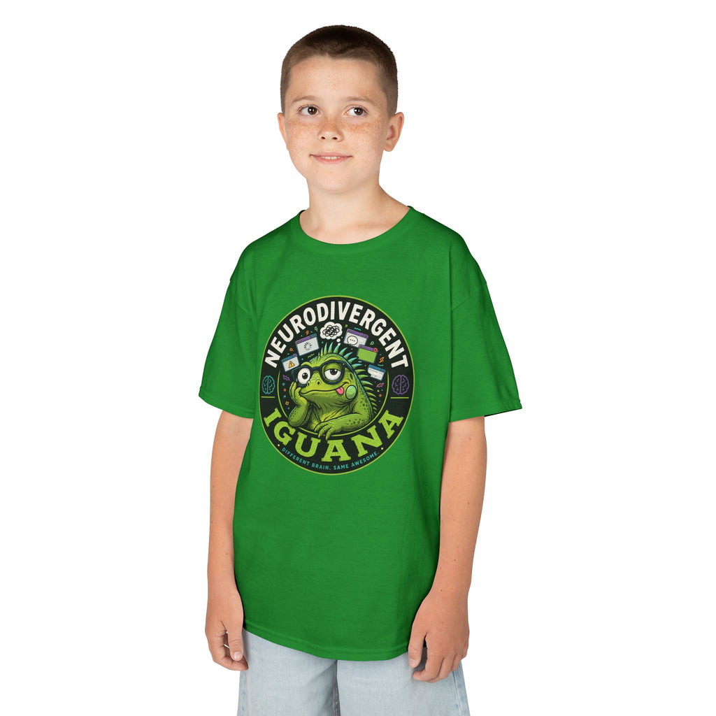 Kids T‑Shirt — "Neurodivergent Iguana" Graphic Tee