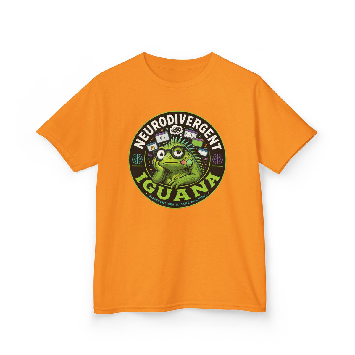 Kids T‑Shirt — "Neurodivergent Iguana" Graphic Tee