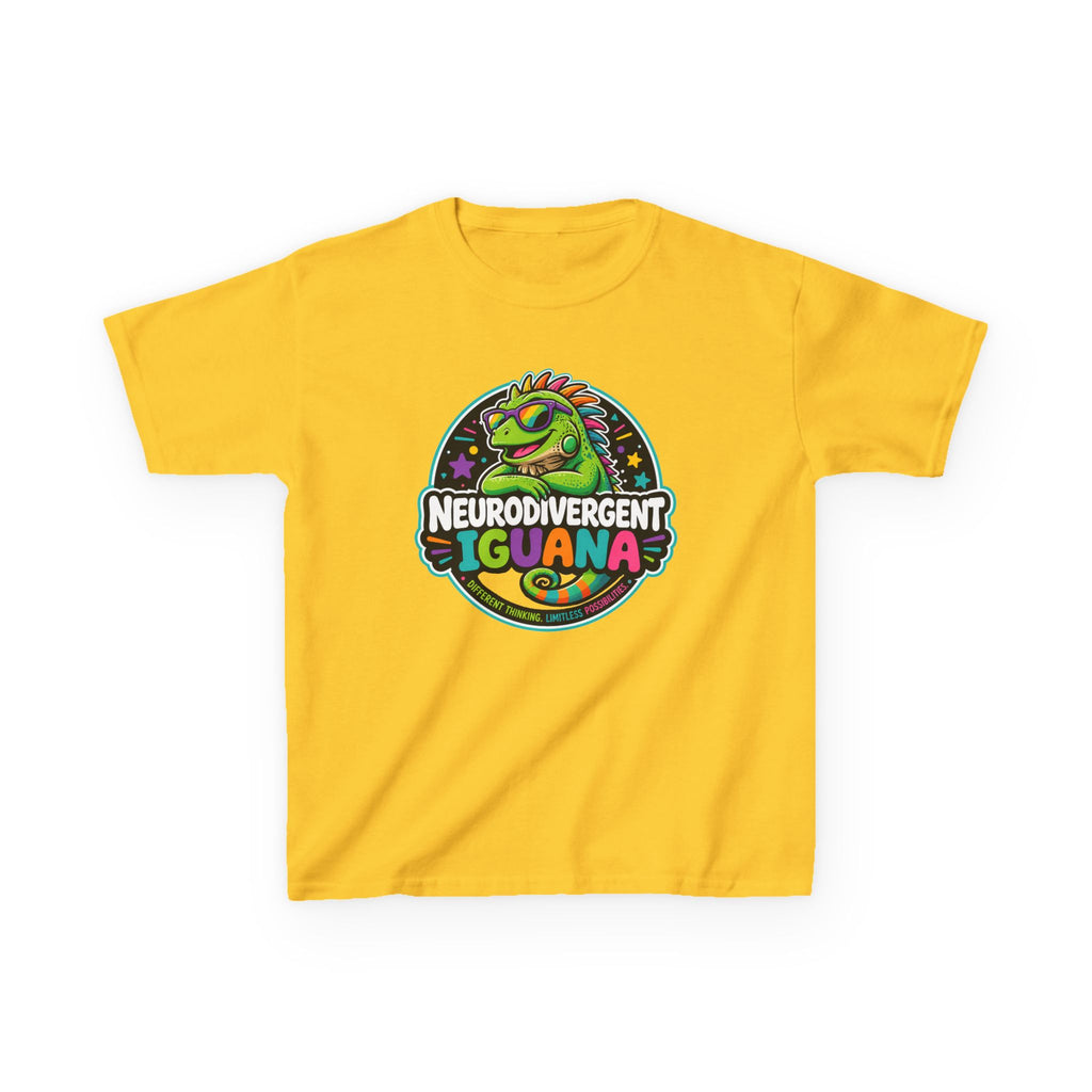 Kids T‑Shirt — "Neurodivergent Iguana" Colorful Pride Tee