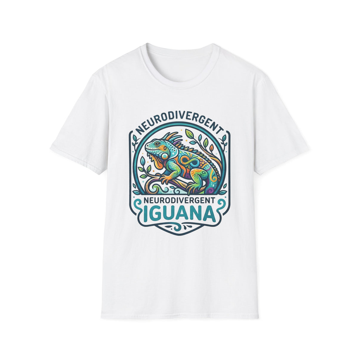Neurodivergent Iguana T-Shirt — Colorful Pride Design