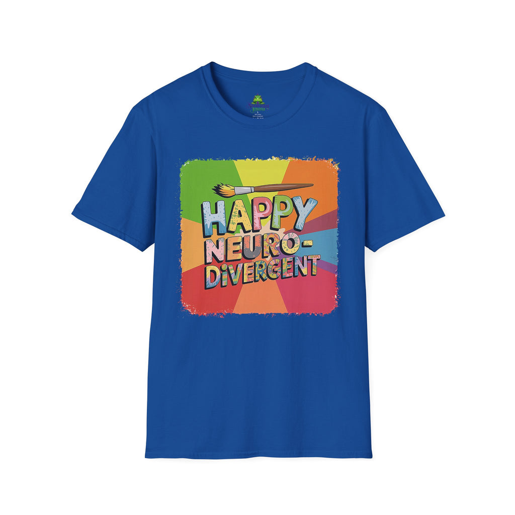 Happy Neurodivergent T-Shirt — Colorful Pride Art Tee