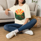 Sunrise Jungle T-Shirt — Tropical Iguana Sunset Graphic Tee