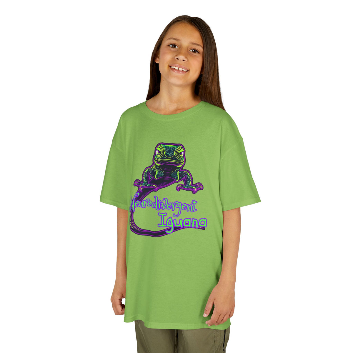 Kids Tee — Neon Chubby Iguana Graphic