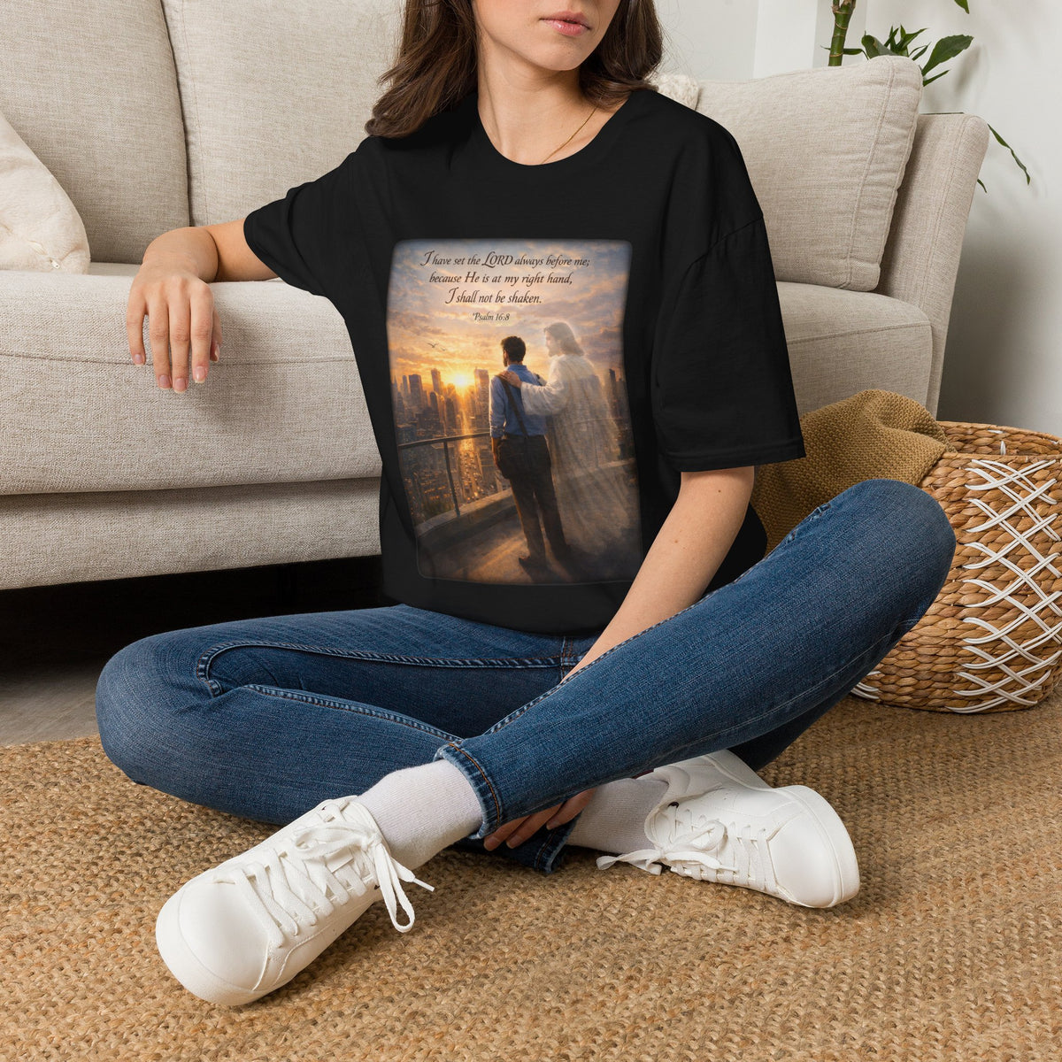 Christian Faith T-Shirt — Psalm 16:8 "I Have Set the LORD Always Before Me" Inspirational Tee