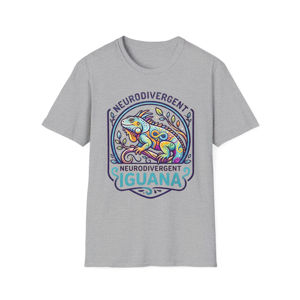 Neurodivergent Iguana T-Shirt — Colorful Pride Design for Neurodiversity Awareness