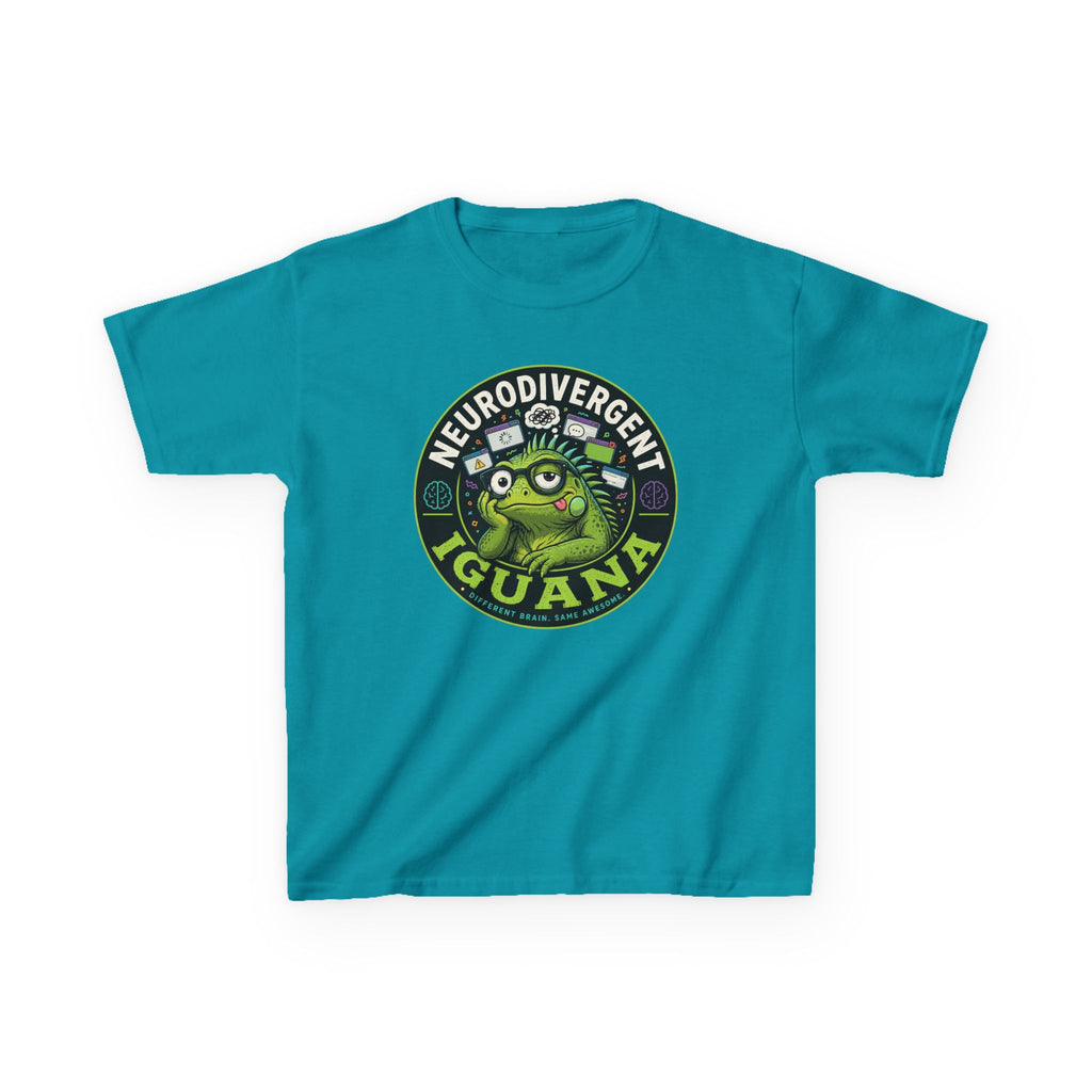 Kids T‑Shirt — "Neurodivergent Iguana" Graphic Tee