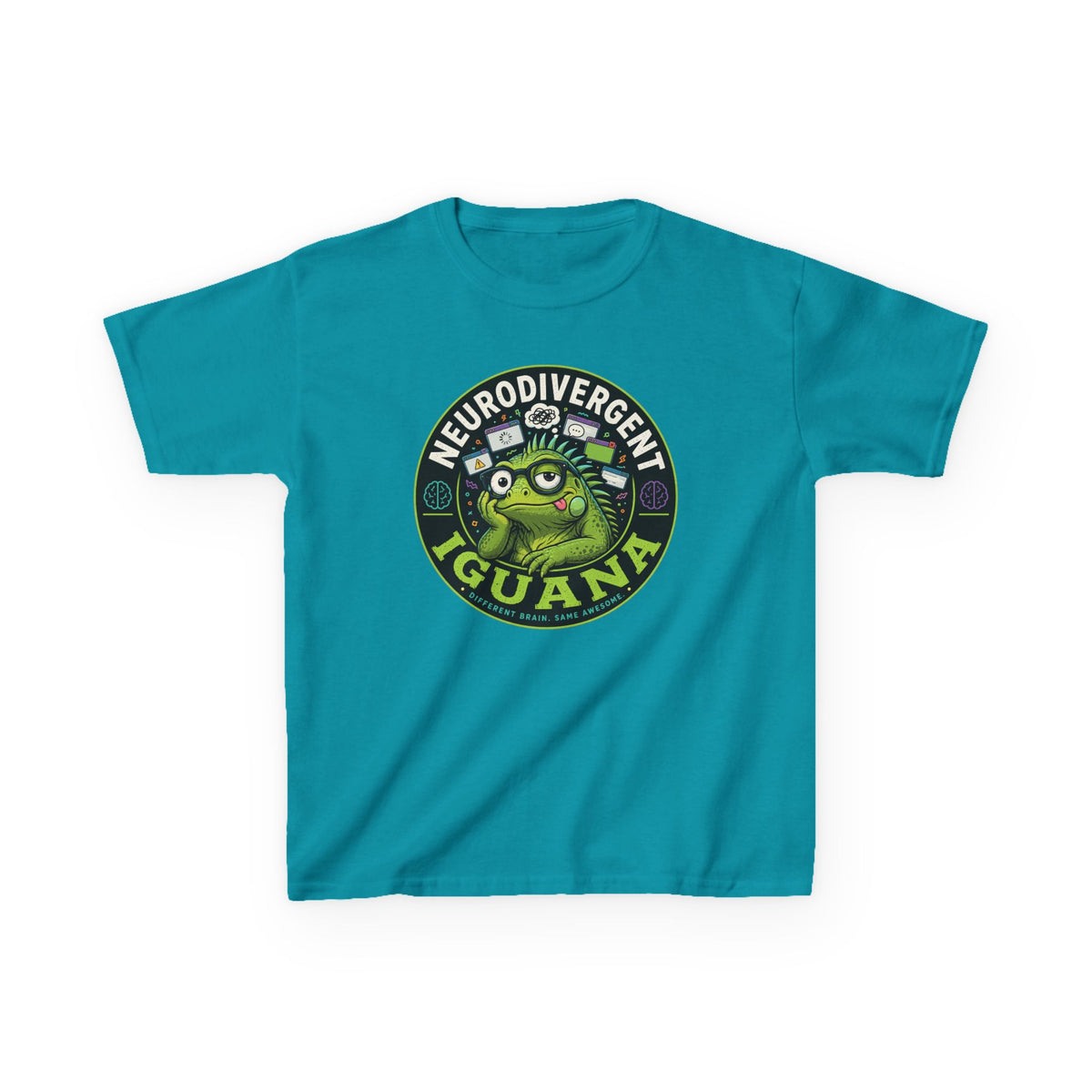 Kids T‑Shirt — "Neurodivergent Iguana" Graphic Tee
