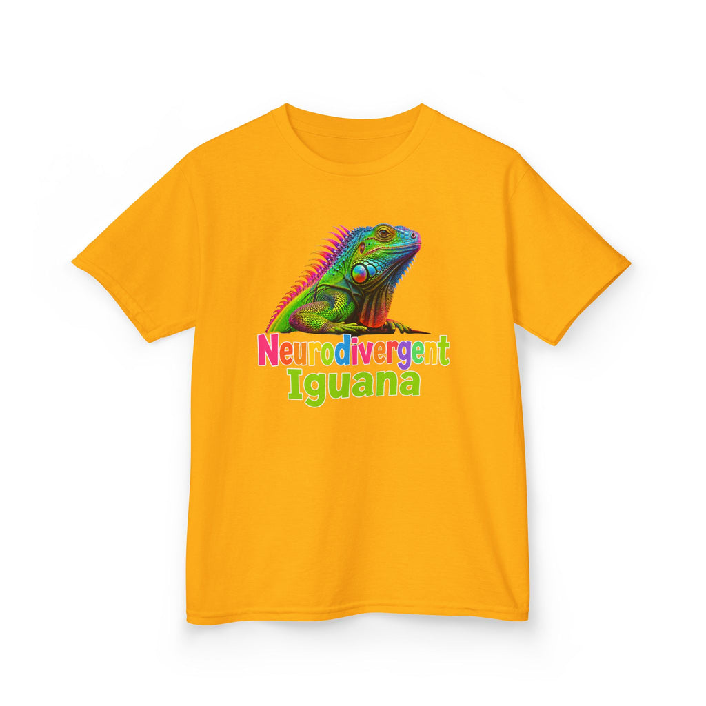 Kids T‑Shirt — Colorful "Neurodivergent Iguana" Graphic Tee