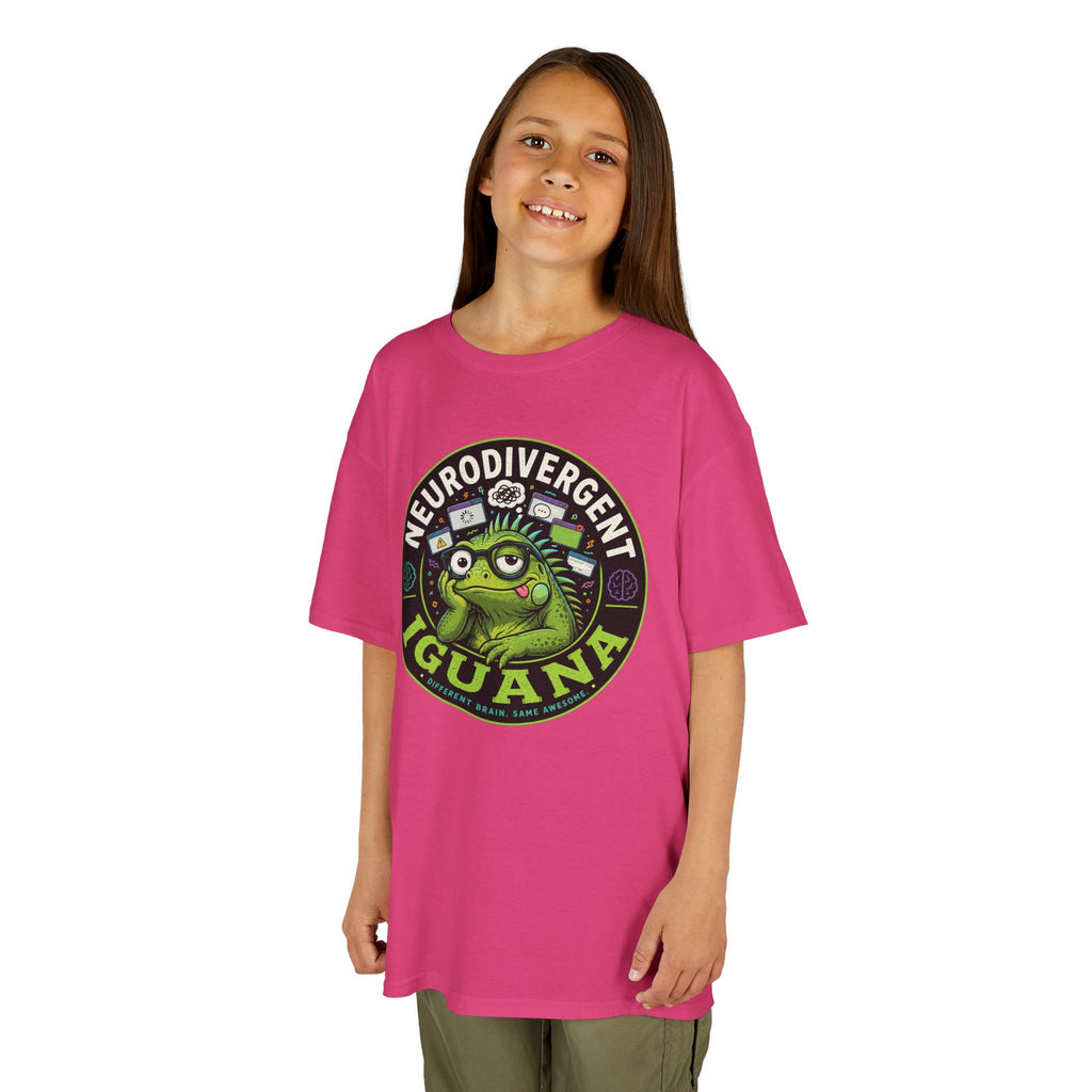 Kids T‑Shirt — "Neurodivergent Iguana" Graphic Tee