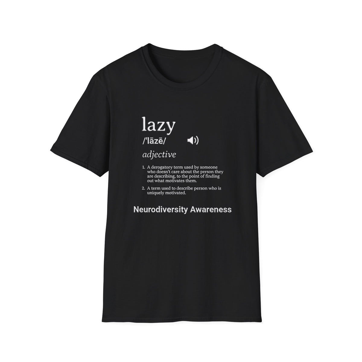 Lazy Definition T-Shirt — Funny Minimalist Typography Tee for Relaxed Lifestyle