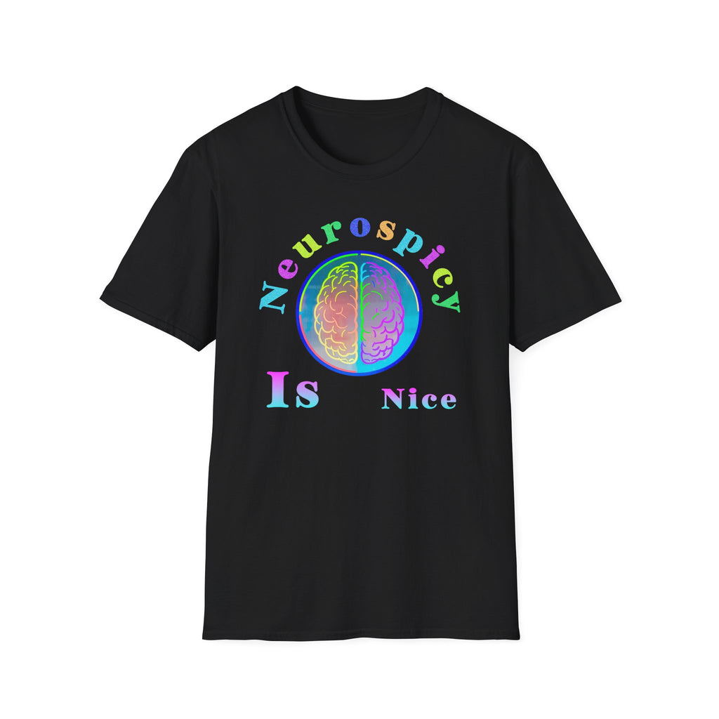 Neurospicy Rainbow Brain T‑Shirt — Colorful Science Apparel
