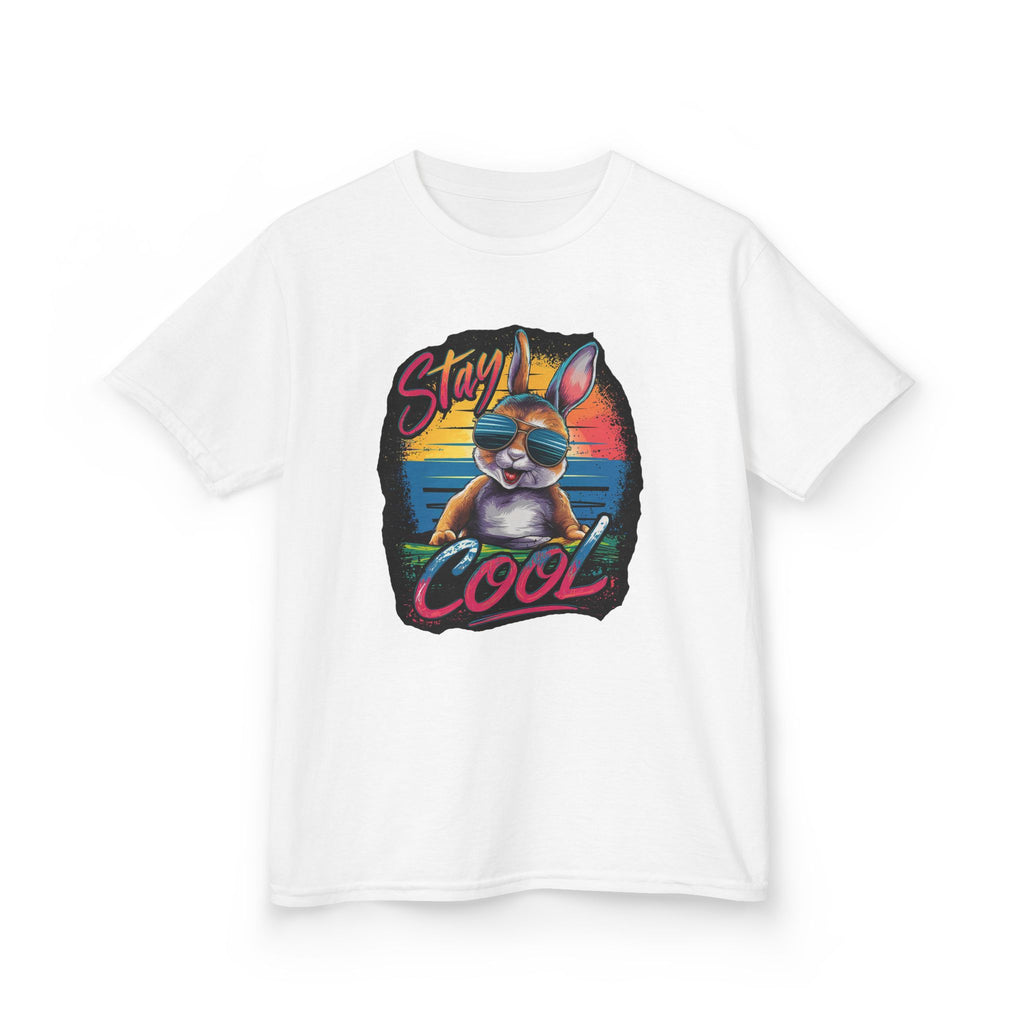 Kids T-Shirt — "Stay Cool" Sunglasses Cat Retro Graphic Tee