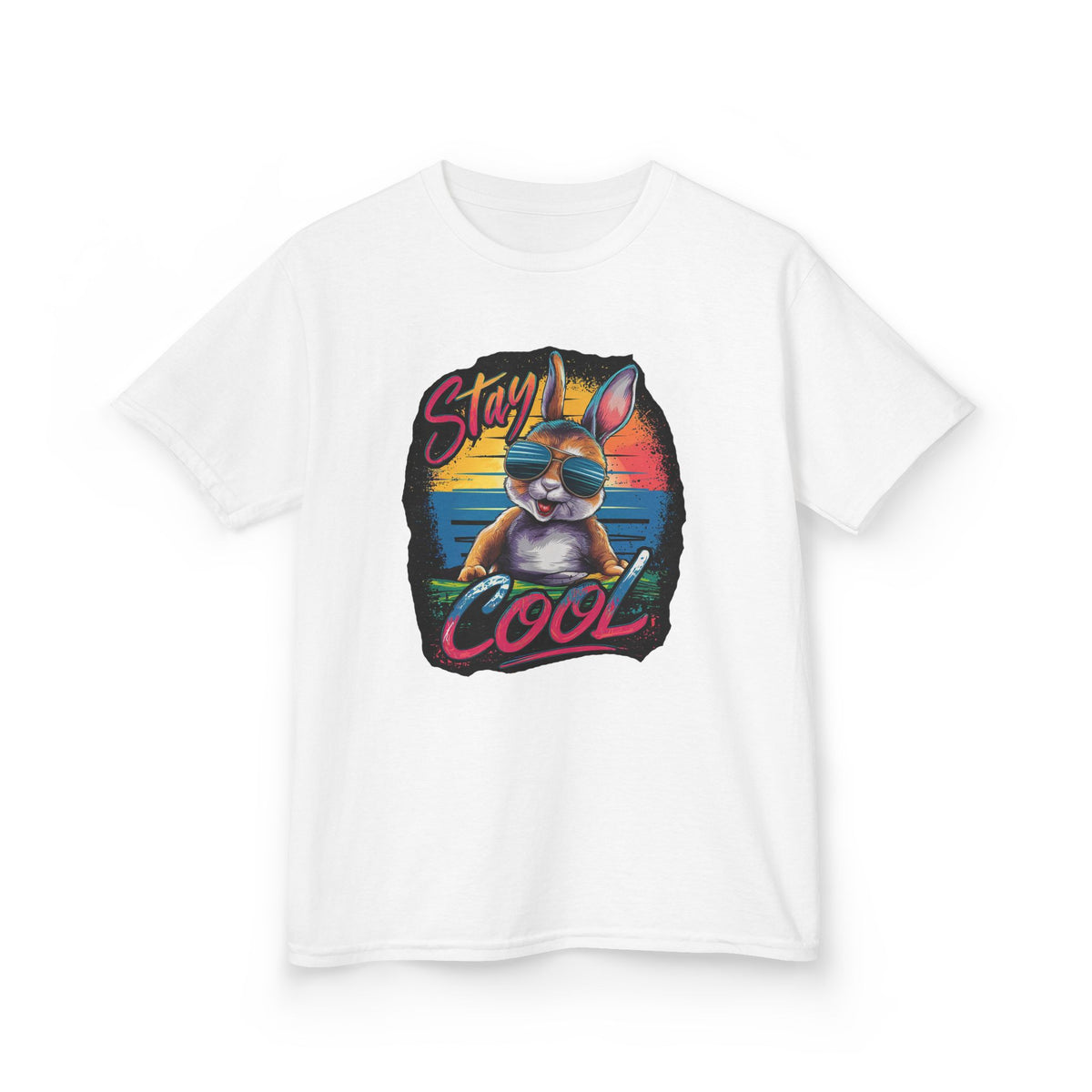 Kids T-Shirt — "Stay Cool" Sunglasses Cat Retro Graphic Tee