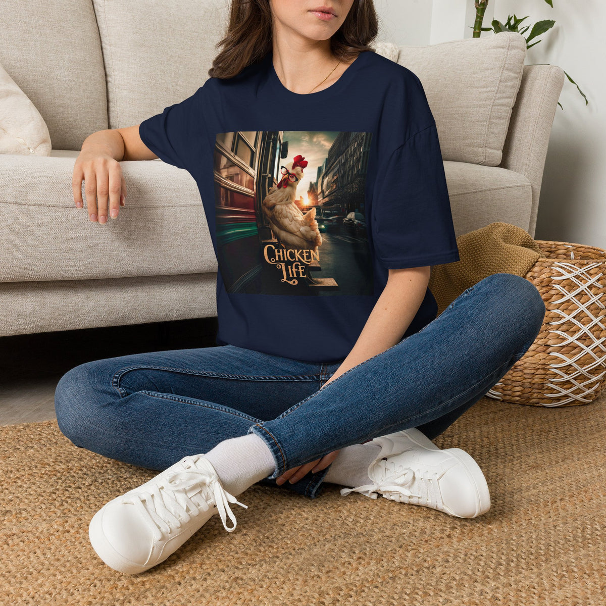 Chicken Life Graphic T‑Shirt — Funny Urban Chicken Design