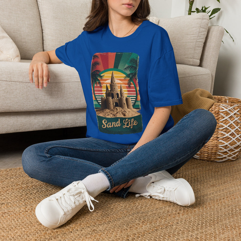 Sand Life T-Shirt — Retro Palm Tree Sandcastle Beach Tee