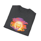 Clarity Please T-Shirt — "Clarity, please. Say what you really mean." Sunset Lightbulb Graphic