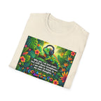 Autism Awareness T-Shirt — 'I Love Music, I Hear Headphones' Floral Design