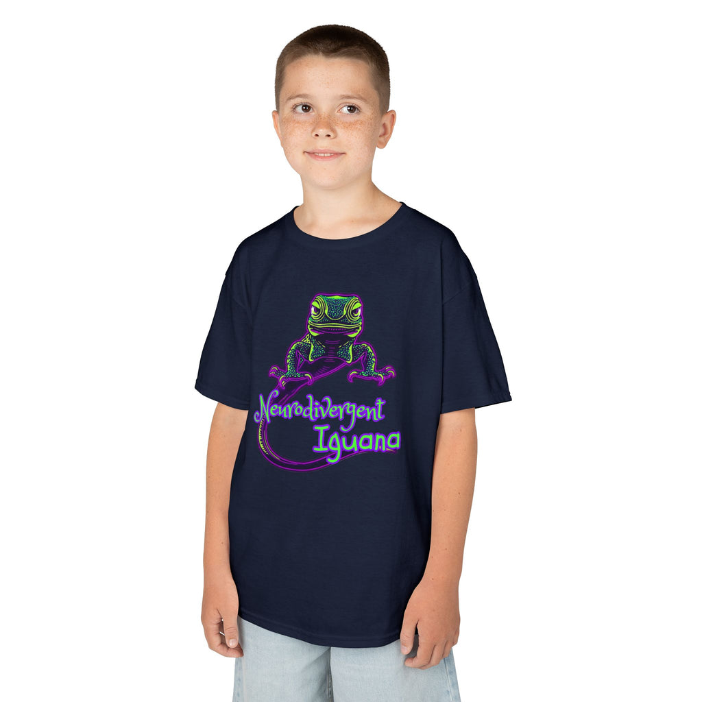 Kids Tee — Neon Chubby Iguana Graphic