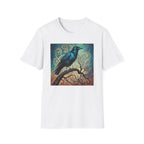 Raven Art T‑Shirt — Mystical Blue Crow Illustration Tee