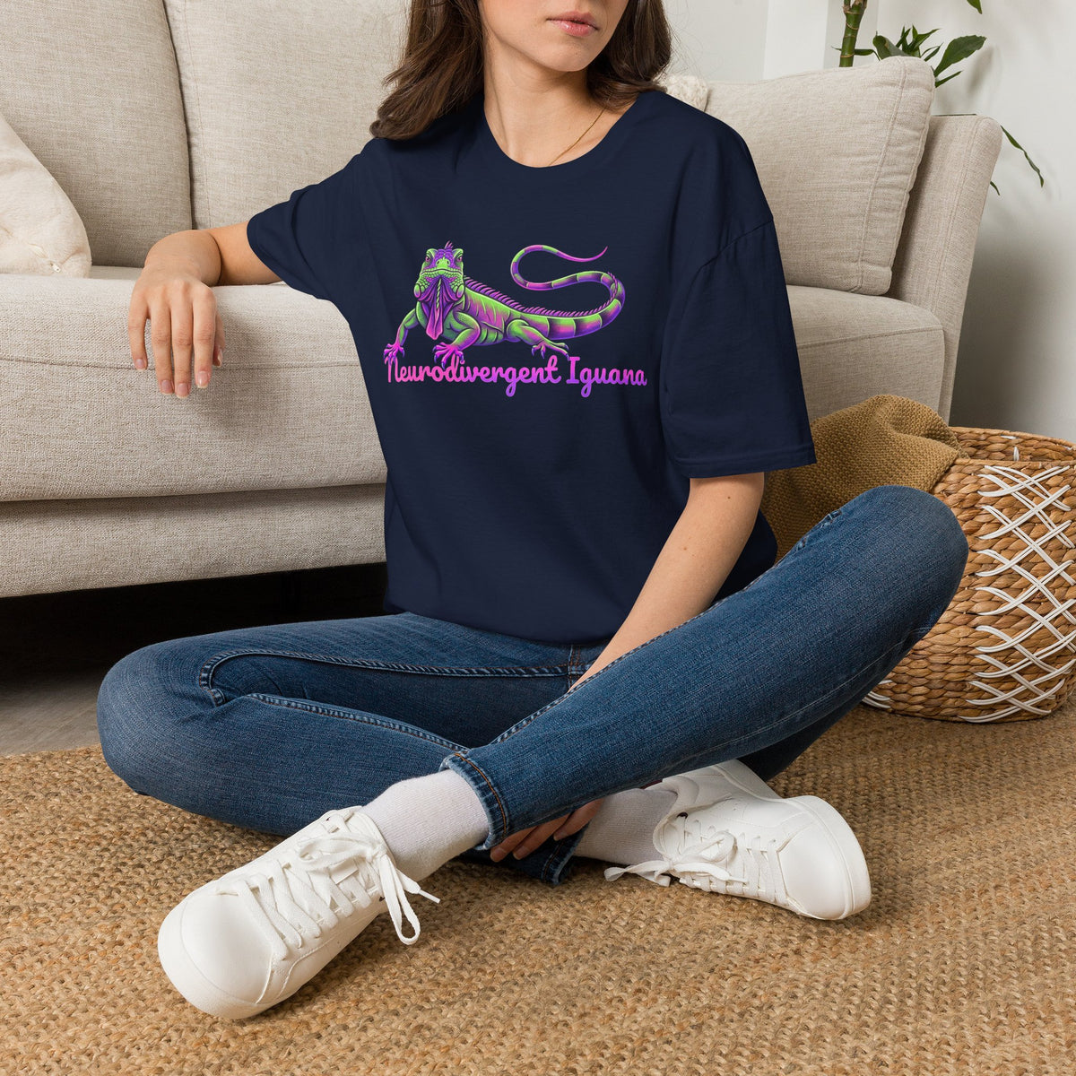 Neurodivergent Iguana T-Shirt — Colorful Pride Lizard Tee