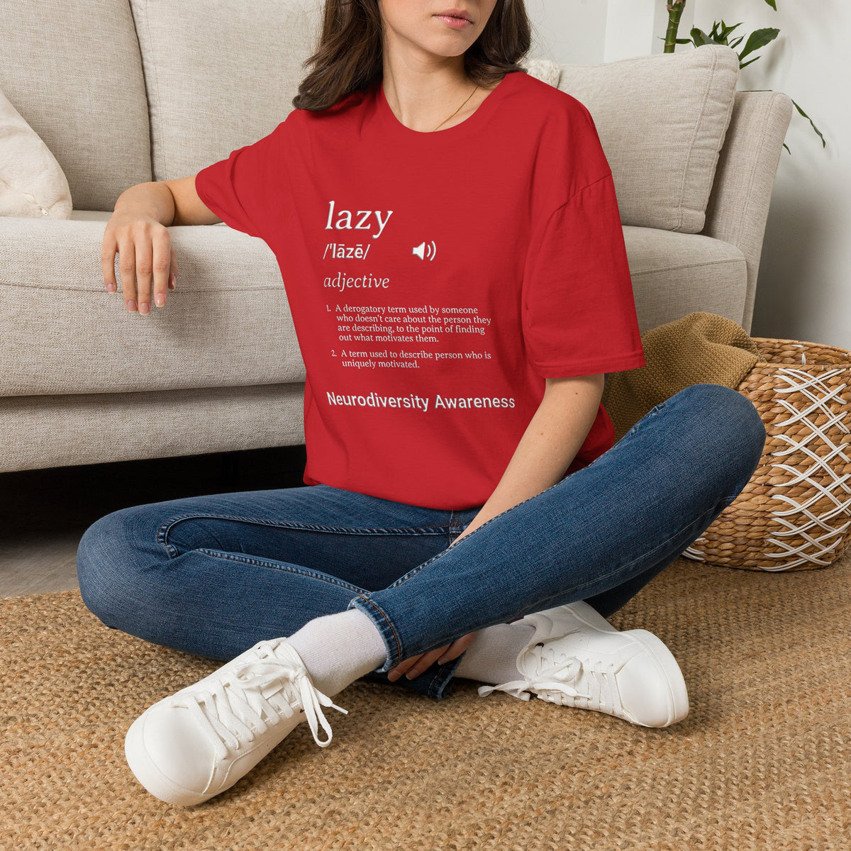 Lazy Definition T-Shirt — Funny Minimalist Typography Tee for Relaxed Lifestyle