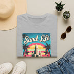Sand Life Vintage Beach T-Shirt — Retro Sunset Sandcastle Graphic