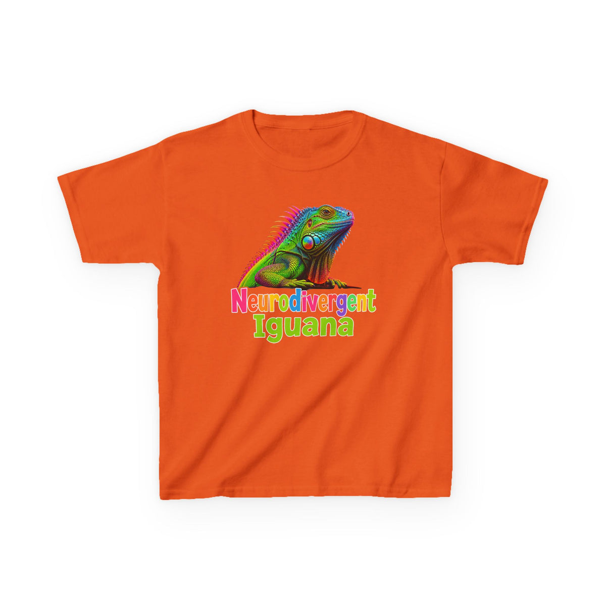 Kids T‑Shirt — Colorful "Neurodivergent Iguana" Graphic Tee