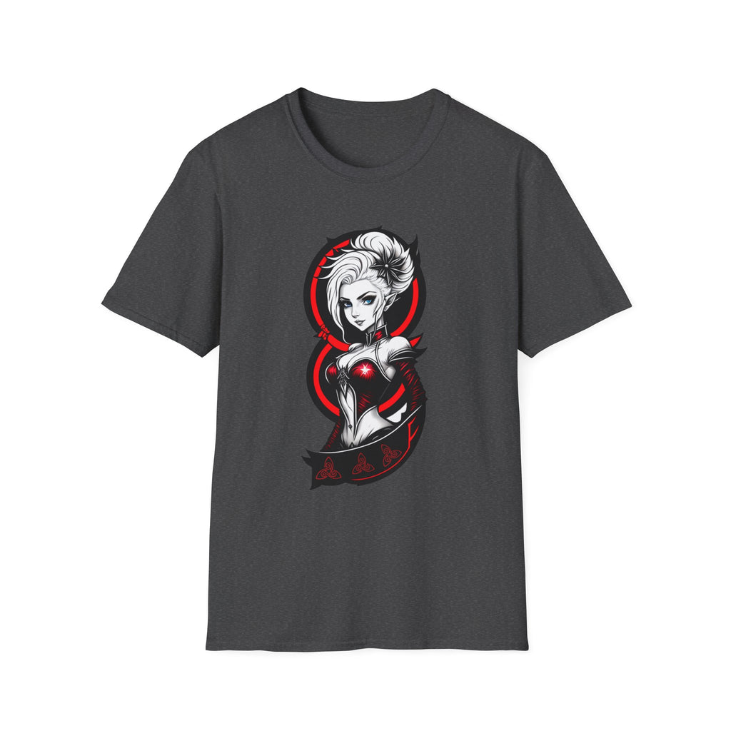Vampy Gothic Girl Graphic Tee – Dark Anime Skull Design