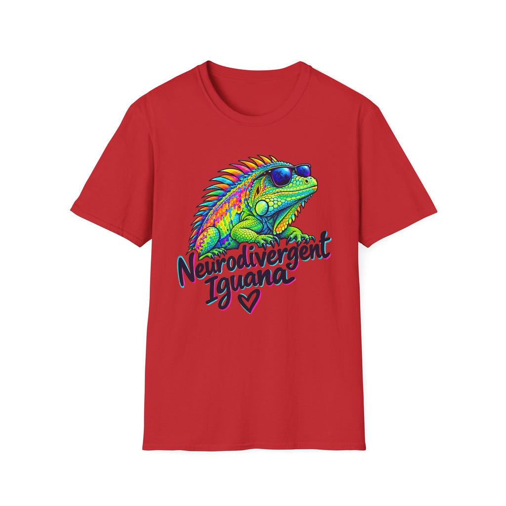 Neurodivergent Iguana T-Shirt – Colorful Pride Lizard Tee for Neurodiversity Awareness