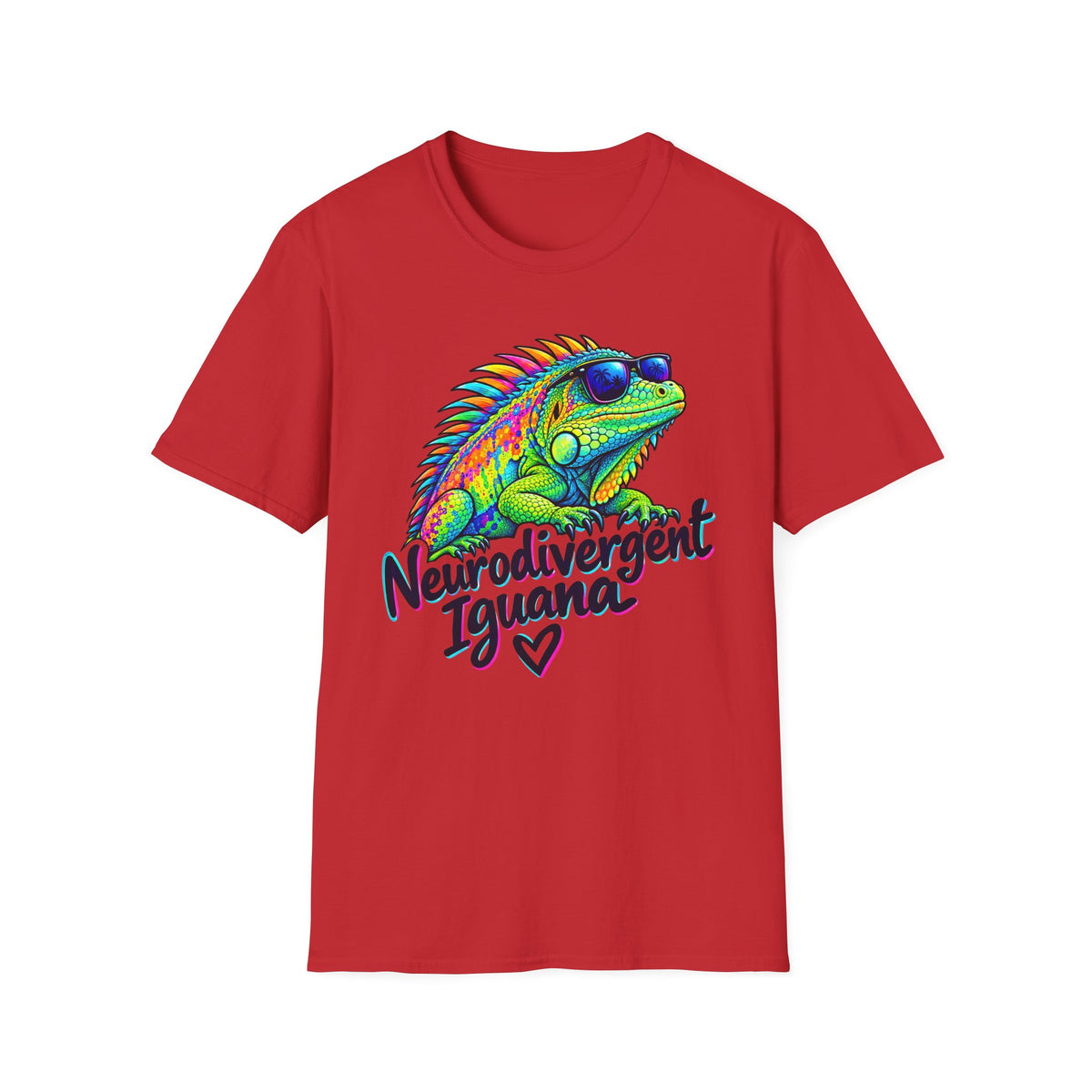 Neurodivergent Iguana T-Shirt – Colorful Pride Lizard Tee for Neurodiversity Awareness