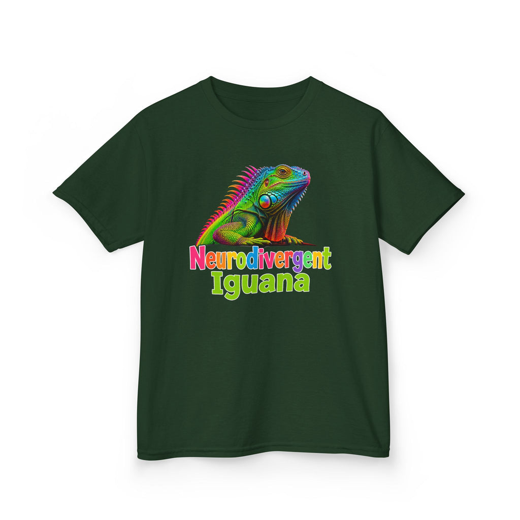Kids T‑Shirt — Colorful "Neurodivergent Iguana" Graphic Tee